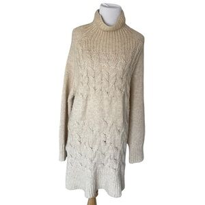 Free People Cream Knit Sweater Dress